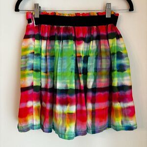Gaultier Designer Girl Kids rainbow tie dye ruffle pleated tennis skirt size 10A